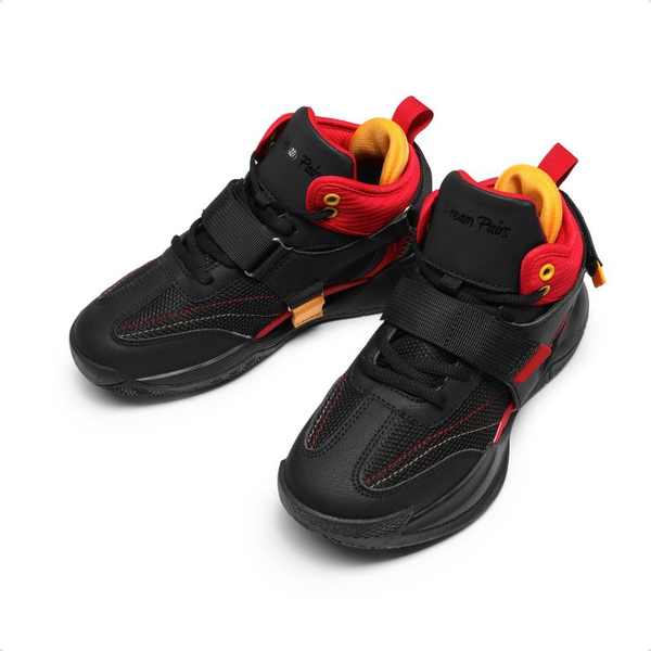 Kids Non-Slip Basketball Shoes  - BLACK-RED - 5